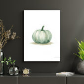 Airy Sage Green Pumpkin Wall Art | Minimalist Poster