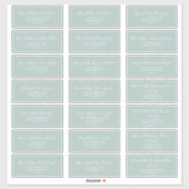Airy Sage Green Wedding Guest Address Labels (Blatt)