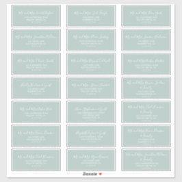 Airy Sage Green Wedding Guest Address Labels