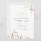 Airy Watercolor Wildblumen Boho Simple Wedding Einladung (Vorderseite)