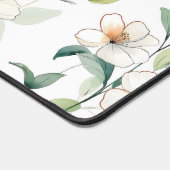 Airy White Flowers Greenery Pattern Blossom Floral Schreibtischunterlage (Ecke)