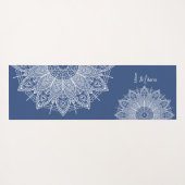 Airy White Mandalases Blue Personalisiertes Gebet  Yogamatte (Rückseite (Horizontal))