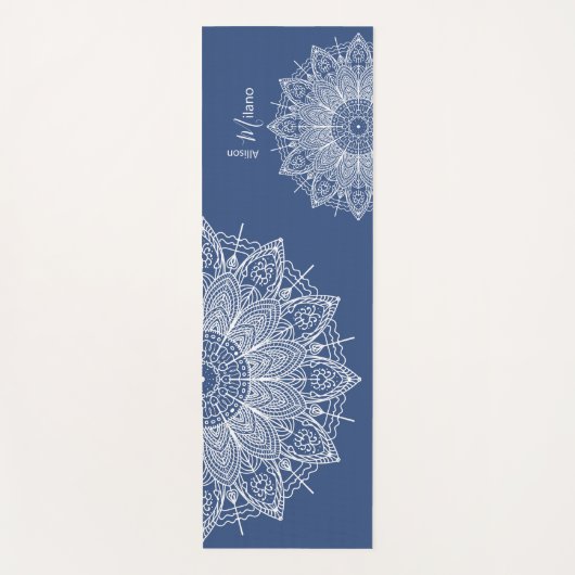 Airy White Mandalases Blue Personalisiertes Gebet  Yogamatte (Vorderseite)