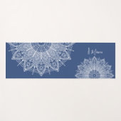 Airy White Mandalases Blue Personalisiertes Gebet  Yogamatte (Vorderseite (Horizontal))