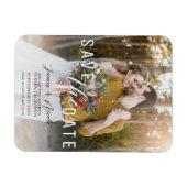 Airy White Overlay Foto Save the Date Hochzeit Magnet (Horizontal)