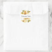 Airy Yellow Watercolor Floral Vielen Dank Runder Aufkleber (Tasche)