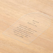 Aisha Elegant Moderne Hochzeit Acryleinladungen (Ablage )