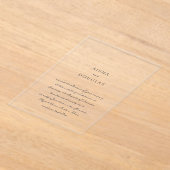 Aisha Elegant Moderne Hochzeit Acryleinladungen (Ablage )