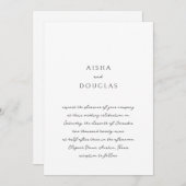 Aisha Elegant Moderne Hochzeit Einladung (Vorne/Hinten)
