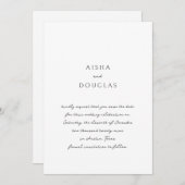 Aisha Elegant Moderne Hochzeit Save The Date (Vorne/Hinten)