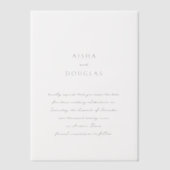 Aisha Elegant Moderne Hochzeit speichern das Datum Pergament Einladungen (Vorderseite)