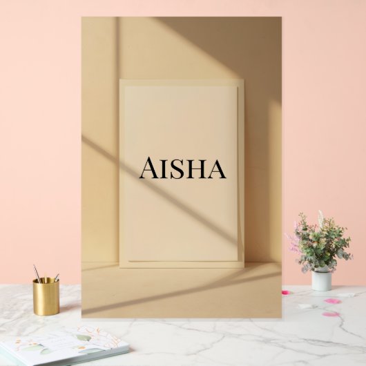 Aisha Elegant Name Poster – Personalized Typograph (Hochzeit)