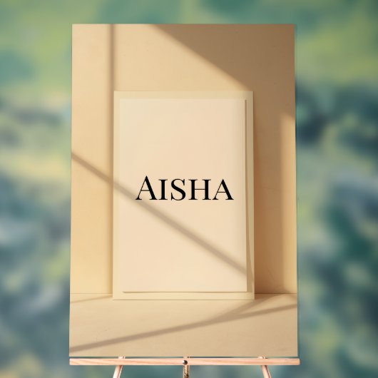 Aisha Elegant Name Poster – Personalized Typograph (Neutral)