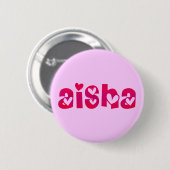 Aisha im Herzen Button (Vorne & Hinten)
