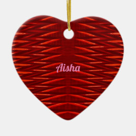 AISHA ~ VALENTINE HEART ~ Rotes Fraktal ~ Keramik Ornament