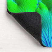 AISHA ~ Zany Hot Shades of Green and Blue Fraktal Mousepad (Ecke)