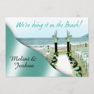 Aisle Aqua Lucite Green Beach Hochzeit Einladung