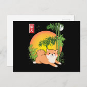 Aita shiba inu Hund von japanischem Bambusfrommele Einladungspostkarte (Vorne/Hinten)