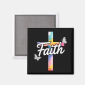 Aith Kreuz Mit Schmetterlingen Christlich Magnet (Vorderseite/Rückseite)