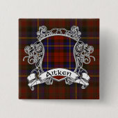 Aitken Tartan-Schild Button (Vorderseite)