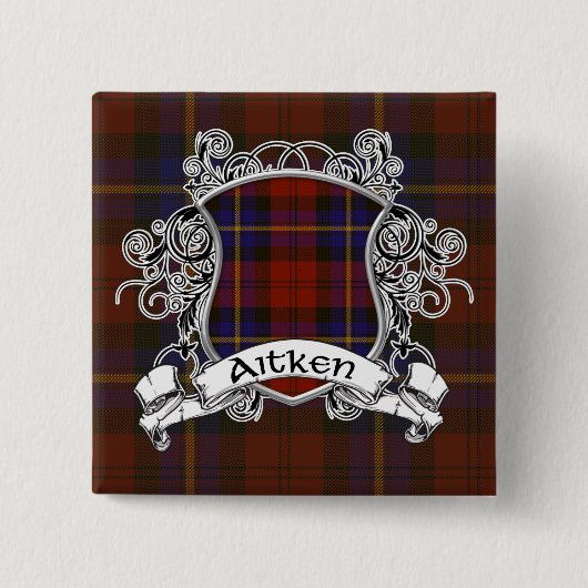 Aitken Tartan-Schild Button (Vorderseite)