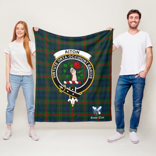 Aiton Clan Abzeichen Tartan Kariert Fleecedecke (Beispiel)