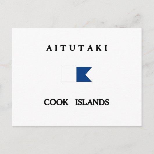 Aitutaki Cook Islands Alpha Dive Flag Postkarte (Vorderseite)