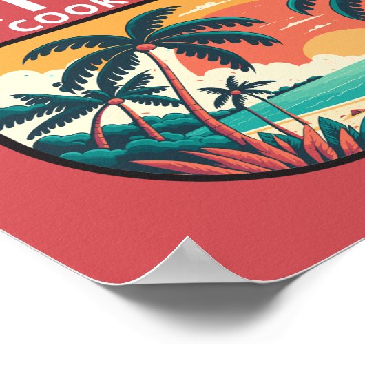 Aitutaki Cook Islands Retro Emblem Poster (Ecke)