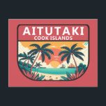 Aitutaki Cook Islands Retro Emblem Postkarte<br><div class="desc">Aitutaki Vektorgrafik Design. Aitutaki ist eine der Cook-Inseln,  die sich im Südpazifik befinden. Es besteht aus einer Hauptinsel,  einer türkisfarbenen Lagune und einem umliegenden Riff.</div>