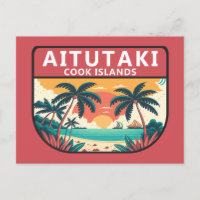 Aitutaki Cook Islands Retro Emblem