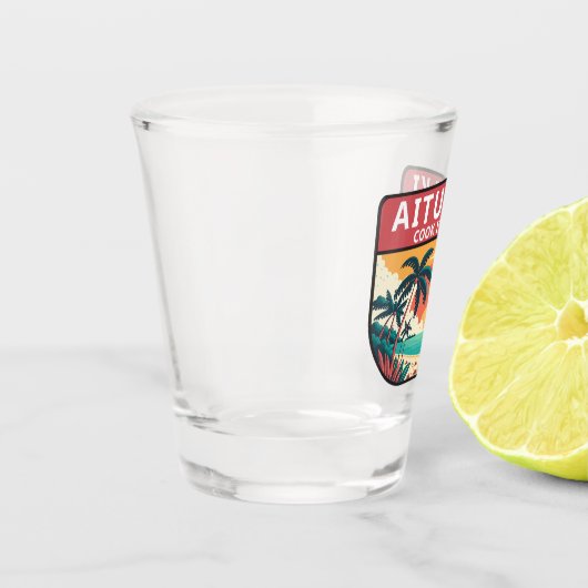 Aitutaki Cook Islands Retro Emblem Schnapsglas (Links)