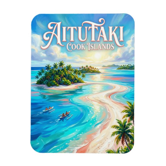 Aitutaki Lagune Cookinseln Magnet (Vertikal)