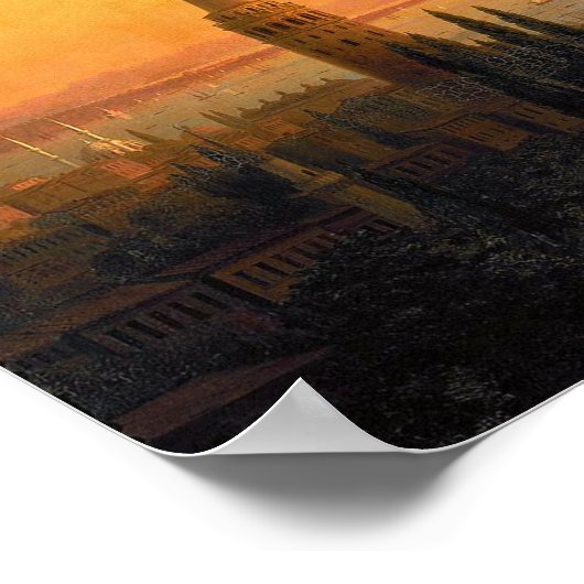 Aivazovsky - Blick auf Konstantinopel durch Abend  Poster (Ecke)