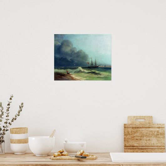 Aivazovsky - Das Meer vor dem Sturm Poster (Küche)