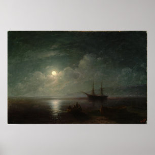 Aivazovsky - Eine Meereslandschaft mit Vollmond 18 Poster