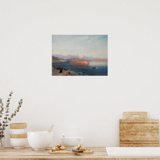 Aivazovsky - Französische Schiffe, die das Schwarz Poster (Küche)