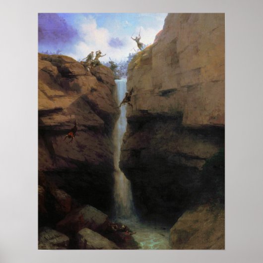 Aivazovsky - Kampfsoldaten mit Muriden auf Gunib Poster (Vorne)