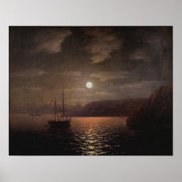Aivazovsky - Mondlicht-Nacht am Schwarzen Meer Poster