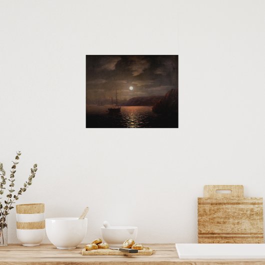 Aivazovsky - Mondlicht-Nacht am Schwarzen Meer Poster (Küche)