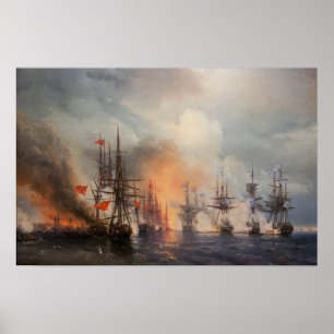 Aivazovsky - Schlacht von Sinope Poster