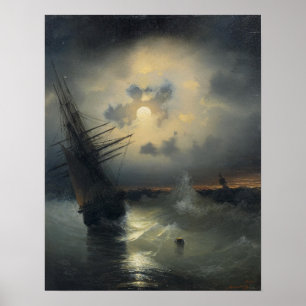 Aivazovsky - Segelschiff auf hoher See bei Mond… Poster