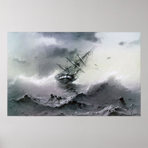 Aivazovsky - Sinkendes Schiff Poster