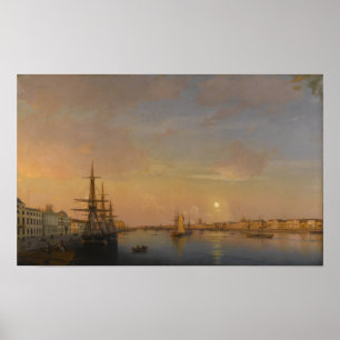 Aivazovsky - St Petersburg Galeon auf der Uferprom Poster