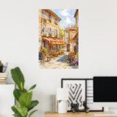 Aix En Provence Aquarell Vintage Reiseposter Poster (Heimbüro)