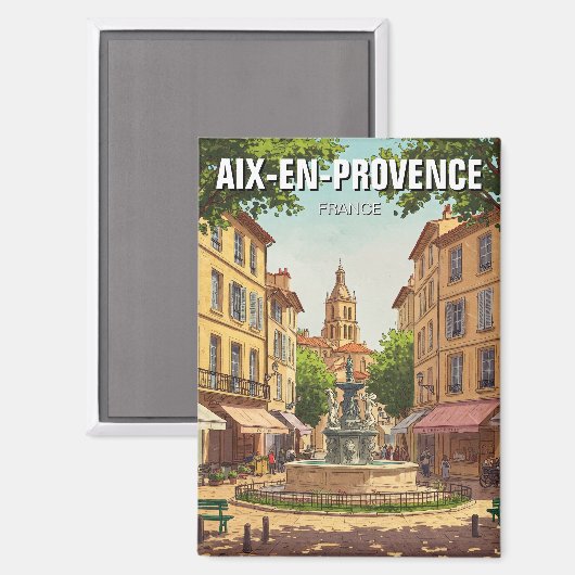 Aix-en-Provence France Travel Magnet (Vorderseite/Rückseite)