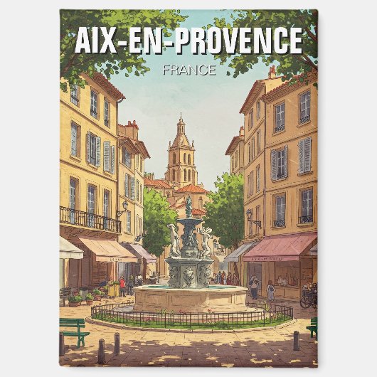 Aix-en-Provence France Travel Magnet (Vorderseite)