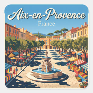 Aix-en-Provence Frankreich Quadratischer Aufkleber