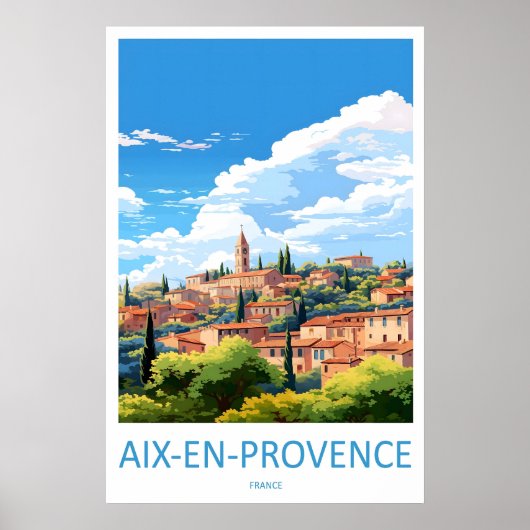 Aix En Provence Vintage Reiseposter Ski National Poster (Vorne)