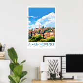 Aix En Provence Vintage Reiseposter Ski National Poster (Heimbüro)