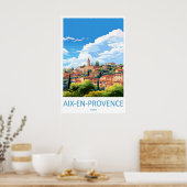 Aix En Provence Vintage Reiseposter Ski National Poster (Küche)